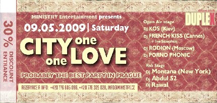 Вечеринка City one one Love в Праге