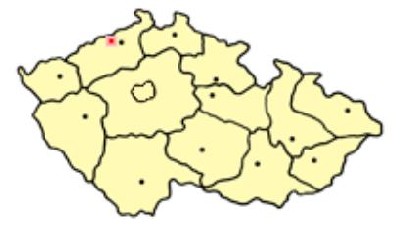 Teплице на карте Чехии